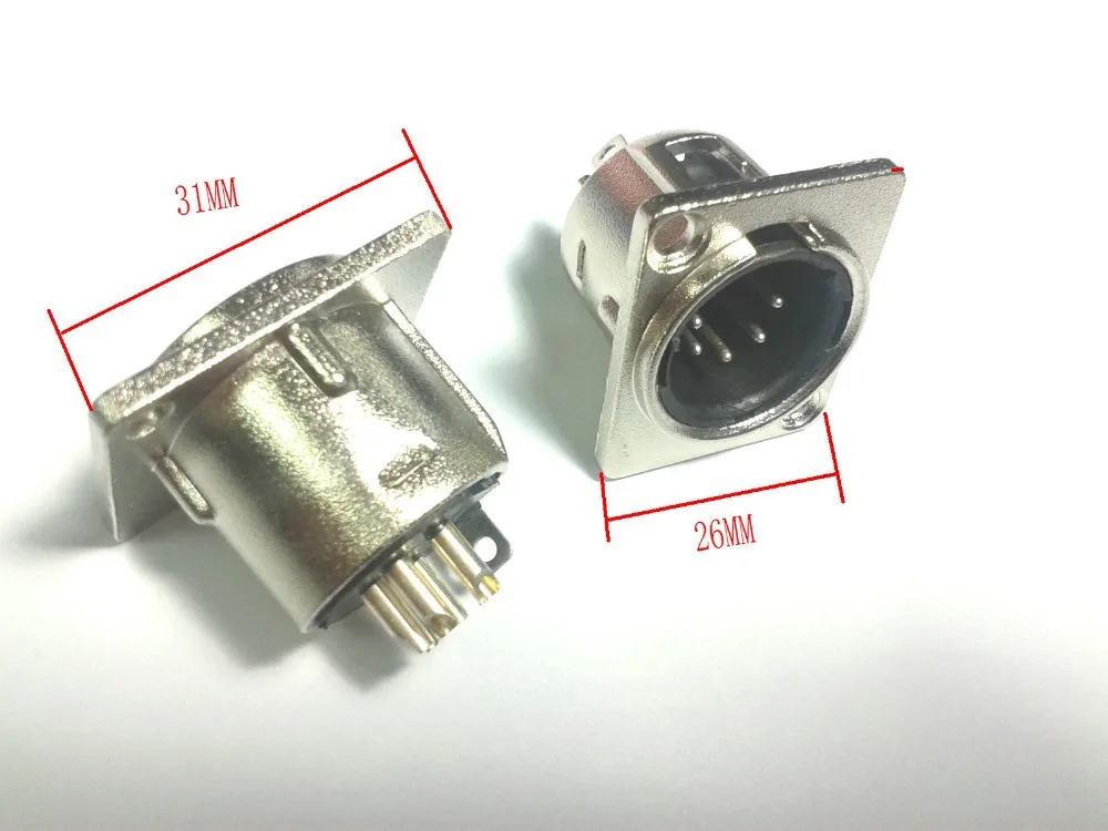 50 шт. 5pin папа XLR монтажная панель гнезда для DMX внутренней гарнитуры|panel mount socket|panel