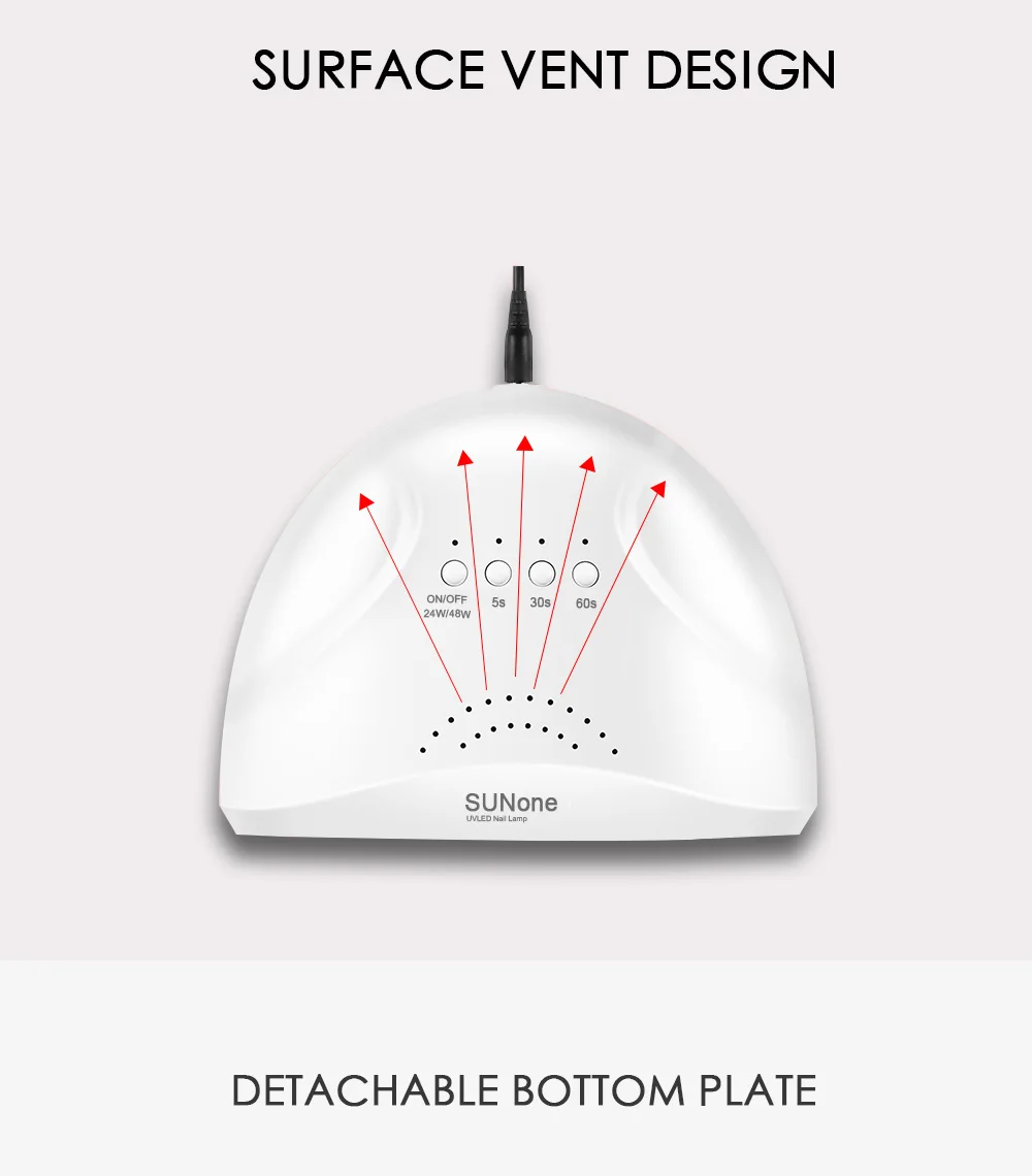 Lulaa SUNone 48 Вт УФ-лампа для геля Сушилка для ногтей светодиодный Белый свет для ногтей машина лампа для маникюра для геля эмаль инструменты для ногтей