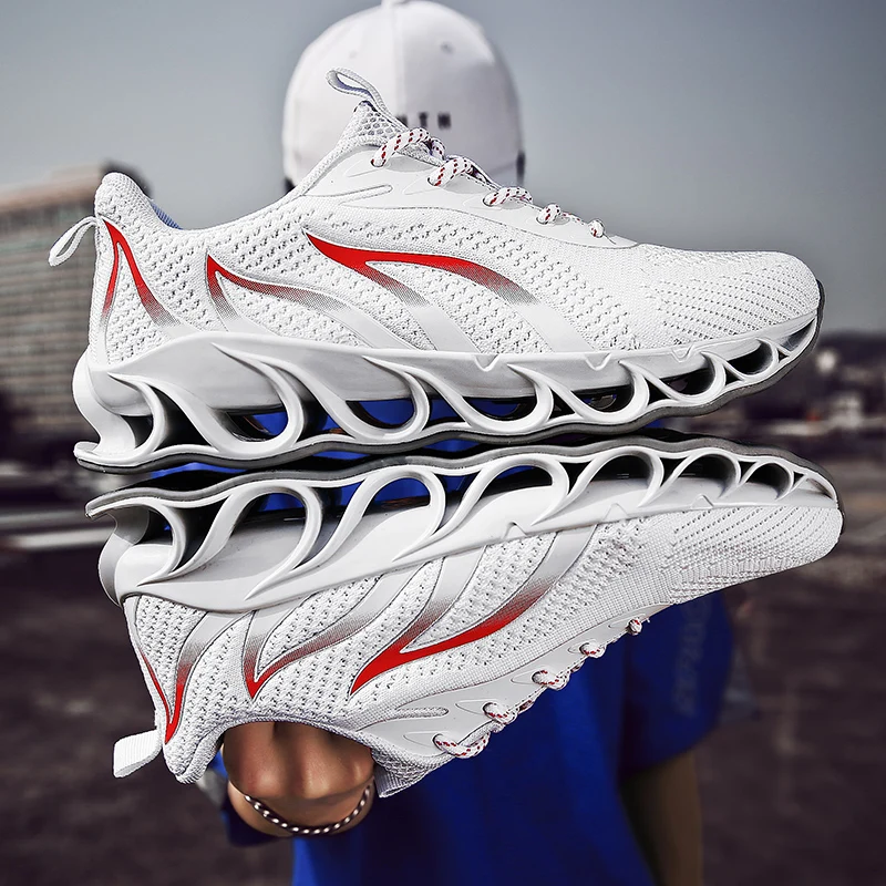 

Hot sale Men New Trend Sport Running Shoe Boy Jogging Trekking Breathable Flying weaving Mesh Sneakers Non-slip Casual wild shoe