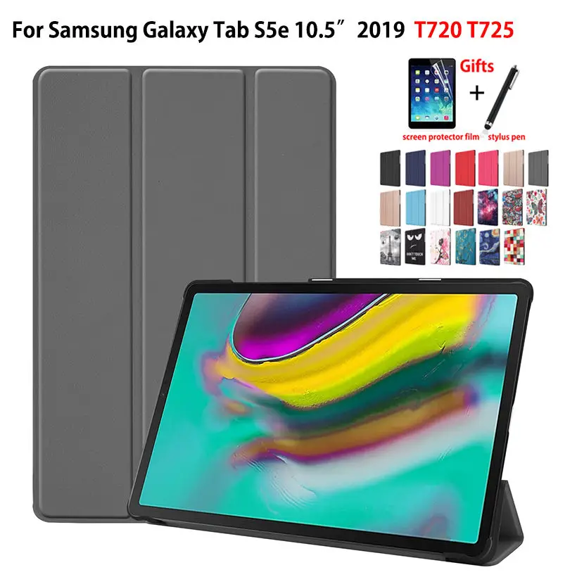 Чехол для samsung galaxy tab S5e 10,5 SM-T720 SM-T725, умный чехол, чехол для планшета, тонкий защитный чехол с подставкой+ стилус+ пленка