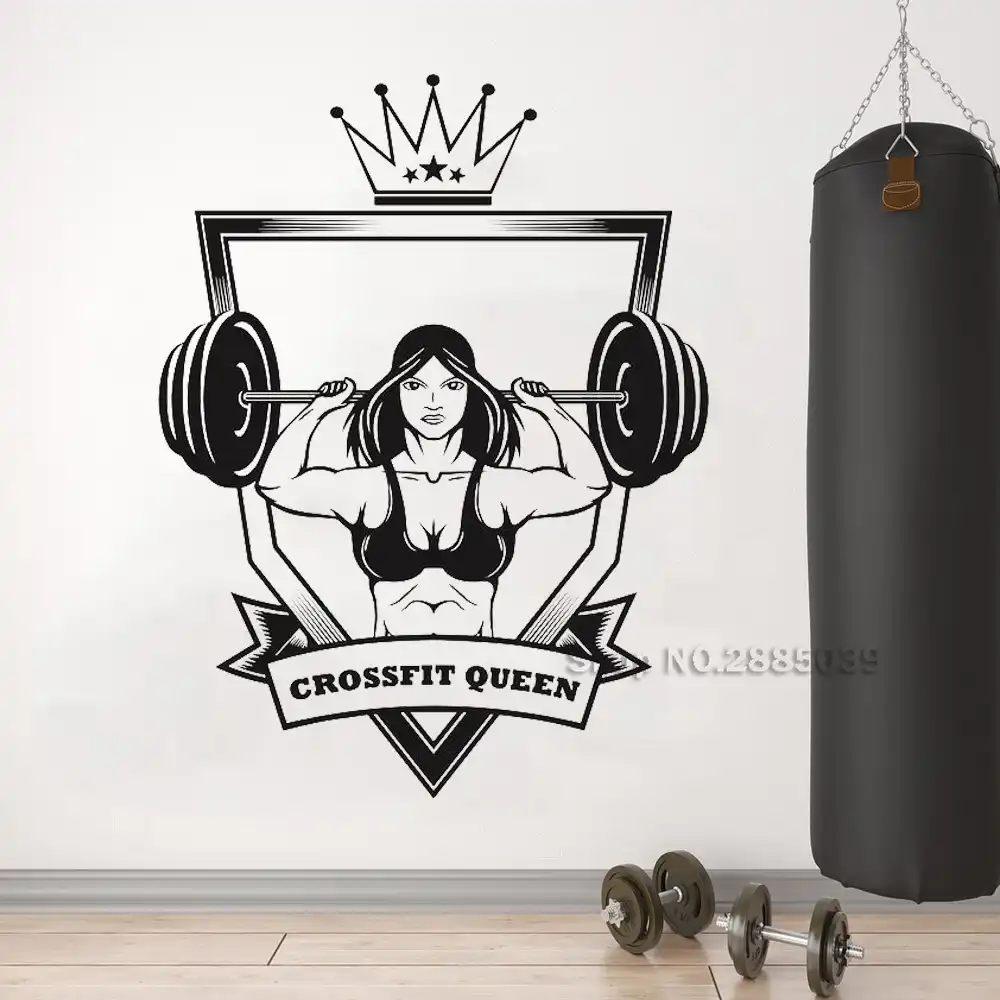 Crossfit Queen Fitness Decalcomania Della Parete Lavoro Fuori Ragazza Adesivi Murali Palestra Parole Citazione Sticker Allenamento Bodybuilding Arredamento Camera Da Letto Lc1377 Adesivi Murali Aliexpress