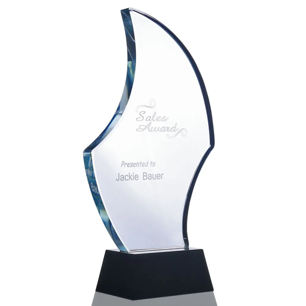 Customized Crystal Trophy with Free Engraving Sports Souvenirs 9 Inch