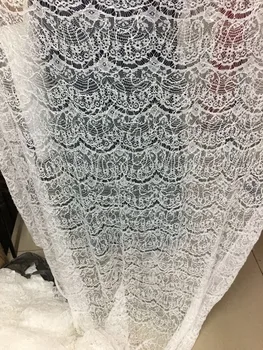 

New pattern 5yards YF01# off white mesh lace fabric for bridal wedding dress/sawing Free shipping