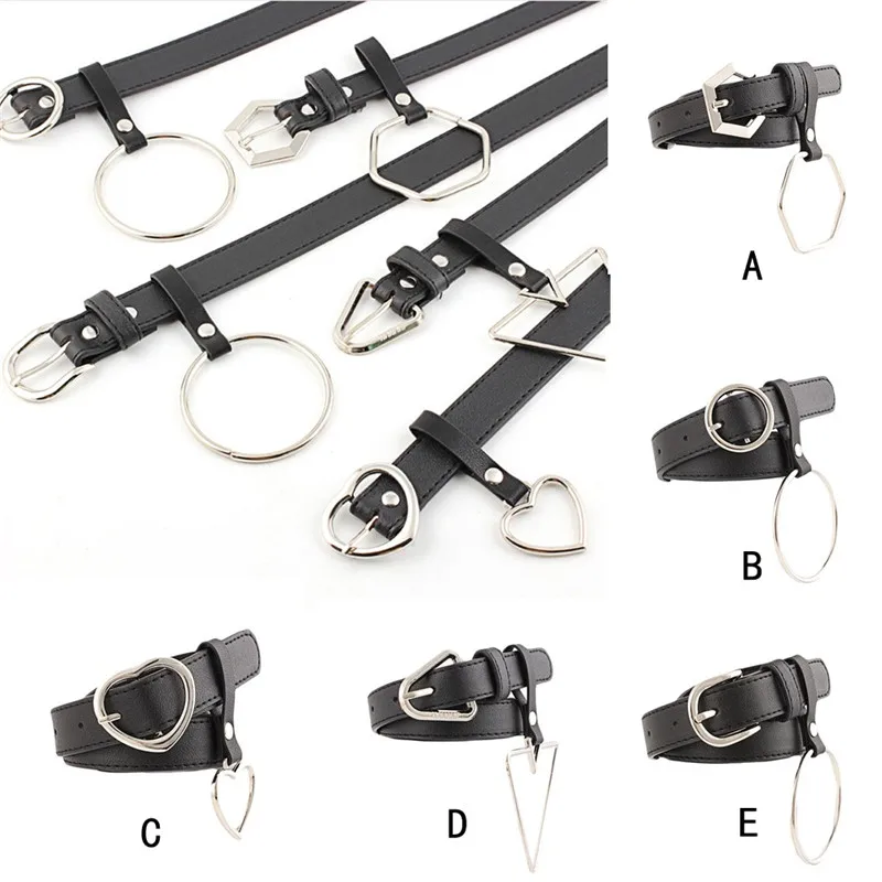 Fashion Women Vintage Geometry Accessorie Pendant Thin Leisure Leather Belt for Women Fashion Accessory 40FE0707