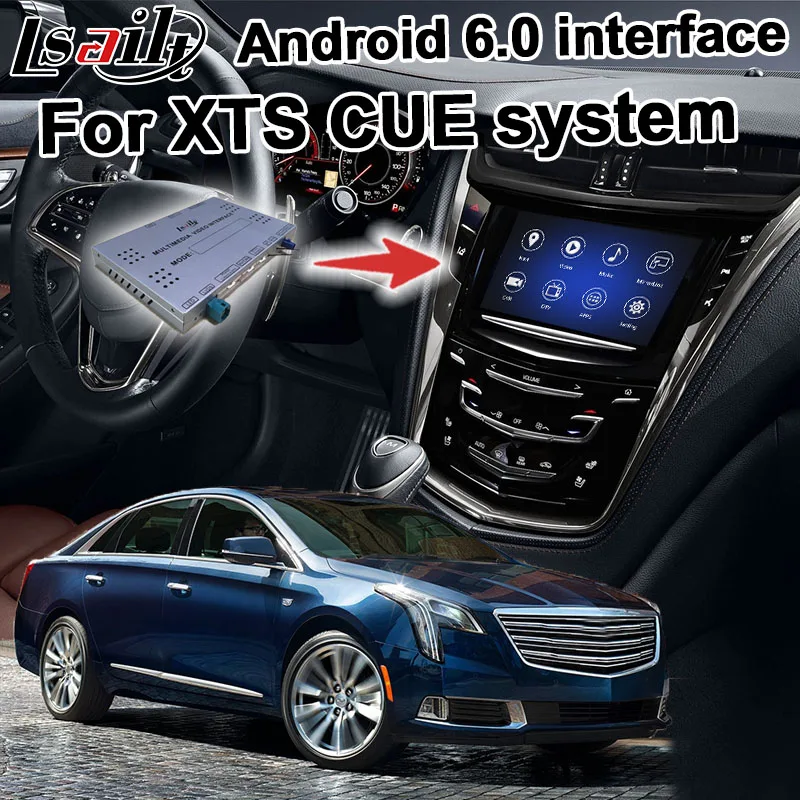 

Android navigation box for Cadillac XTS etc Mylink Intellilink CUE system video interface with Carplay GPS waze youtube yandex
