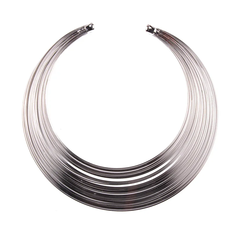 

Chunky Metal Statement Necklace for Women Neckl Bib Multilayer Collar Choker Necklace Maxi Jewelry Golden & Silver Colors Bijoux