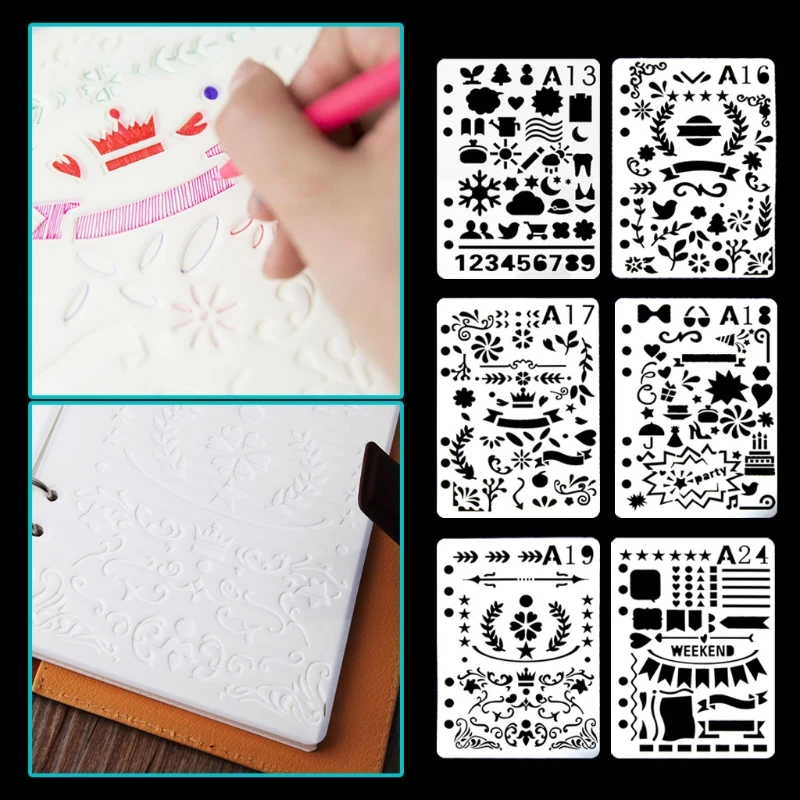 

Bullet Journal Stencil Plastic Planner DIY Craft Drawing Template Diary Decor A5