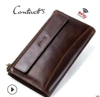 

Black Angel Recreational Men Hand Bag Leather Multifunctional Antimagnetic RFID Restoration Business Fashion Banquet Cowhide Bus
