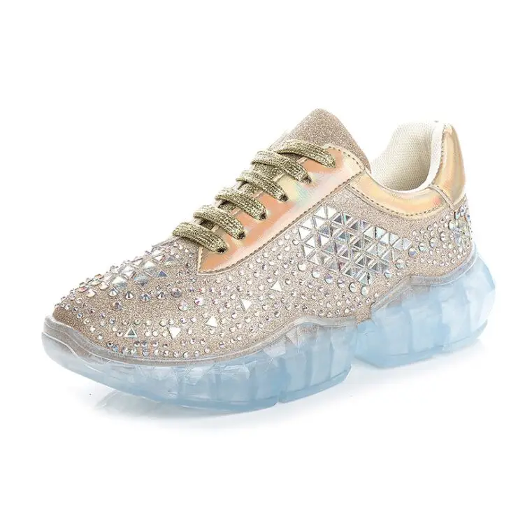

2019 Hot Sale Light Women Athletic Shoes Sport Sneakers Crystal Sole Cushioning Running Shoes Couple Walking Gym Jogging Trainer