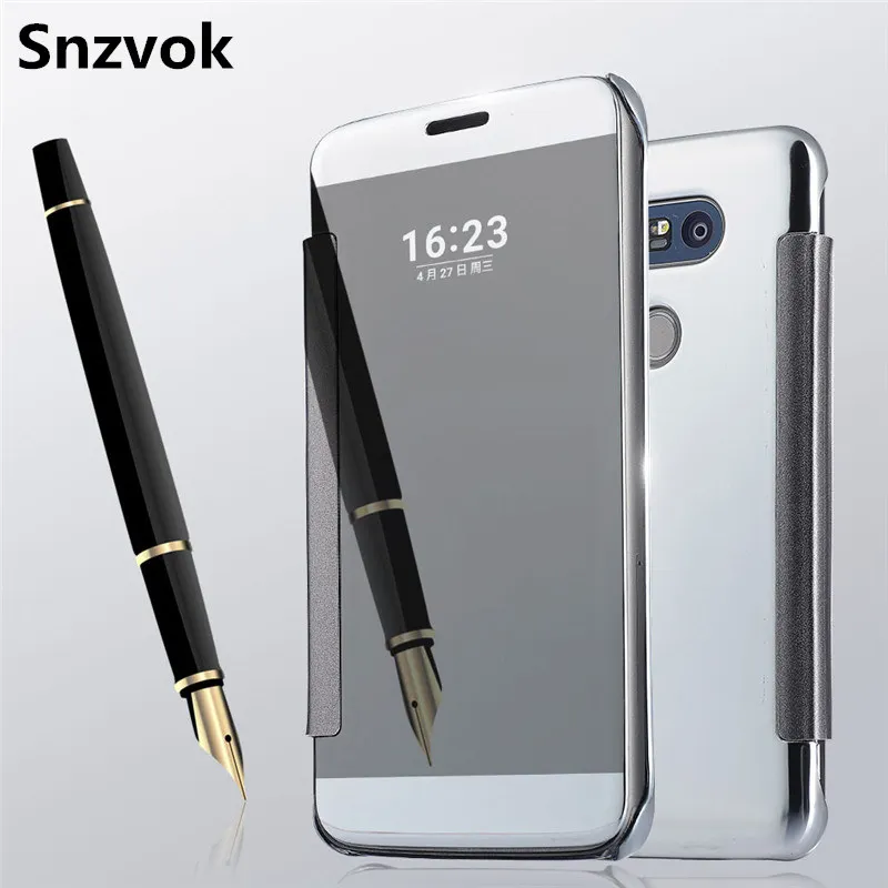 Snzvok роскошное зеркальное покрытие смарт Услуга чехол для LG G4 G5 G6 Clear View V10 V30
