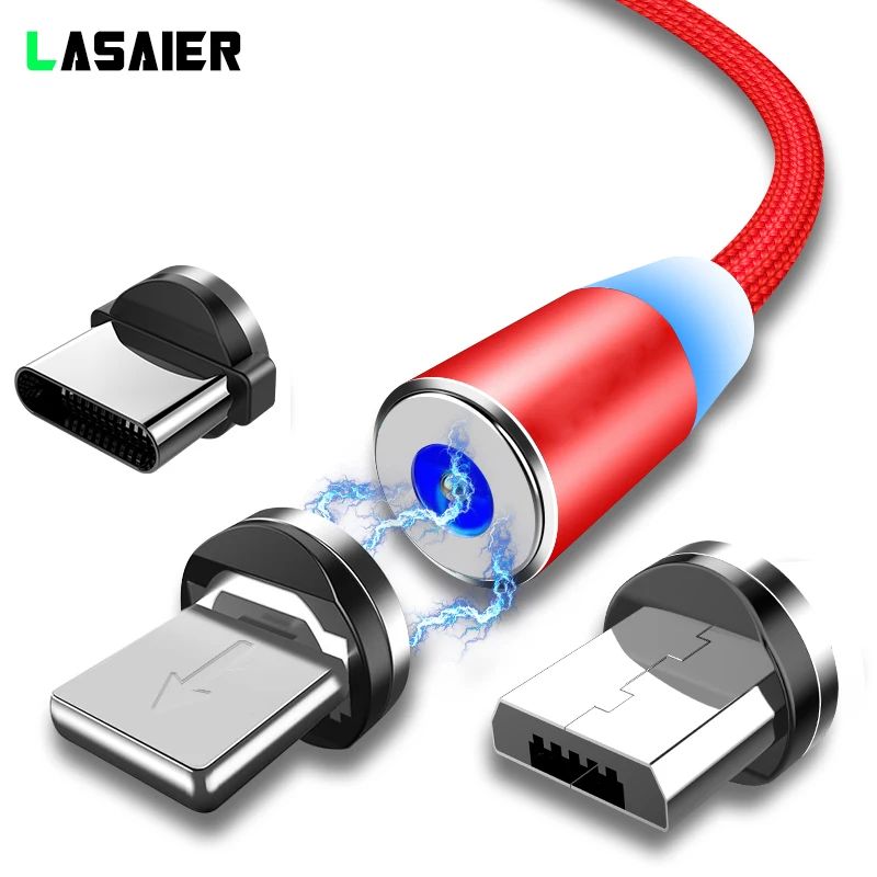 

LED Magnetic Charging Micro USB C Cable for iPhone XR XS MAX X 7 6 Plus USB Cables 1m Type C Mobile Phone Magnetic Charger Cord