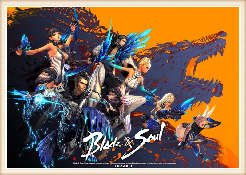 Картонная Наклейка на стену Blade & Soul 42 х30 см|Наклейки стену| |