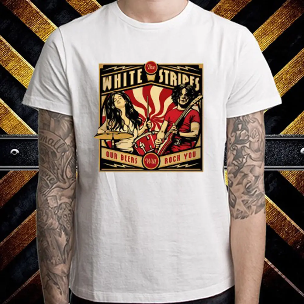 Novo The White Stripes Concert Tour Branco T Shirt dos homens do