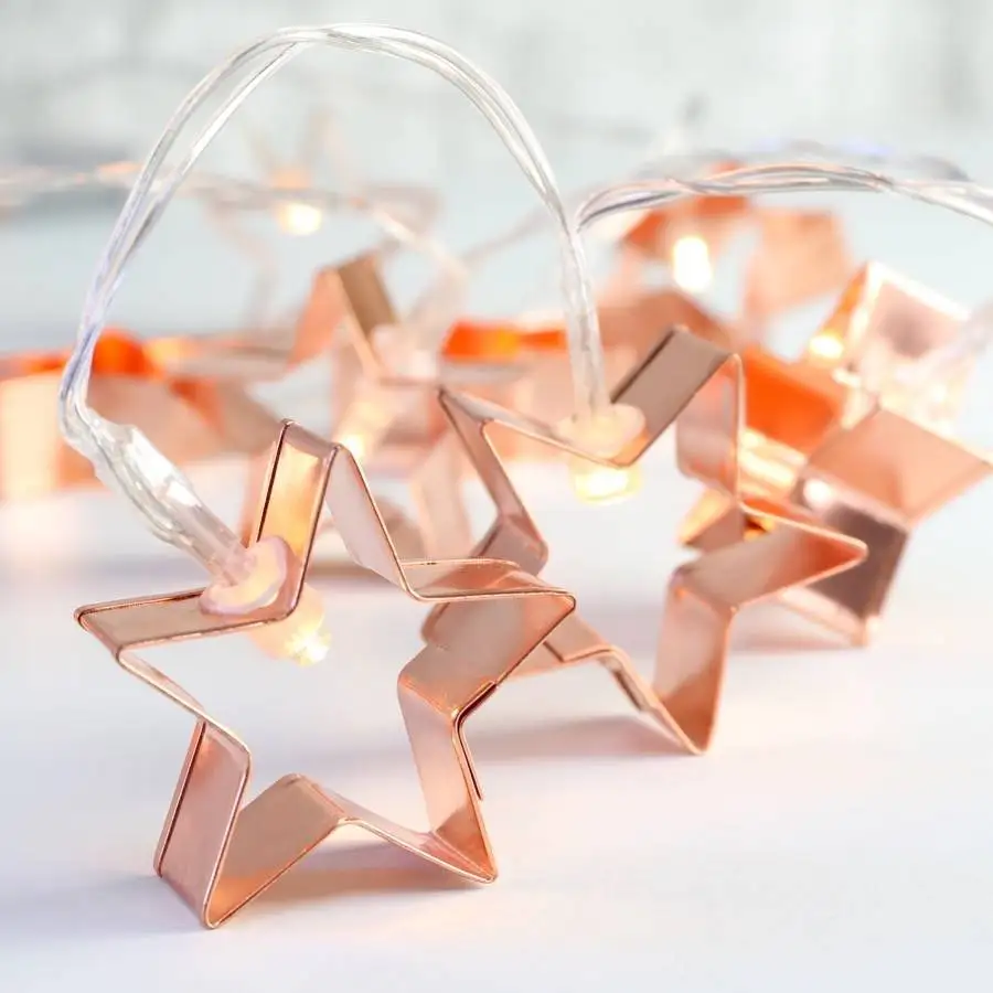 

20 Star Cookie Cutter Christmas lights Battery Powered Fairy Lights LED Lights string for Holiday Party Wedding tree Decoration