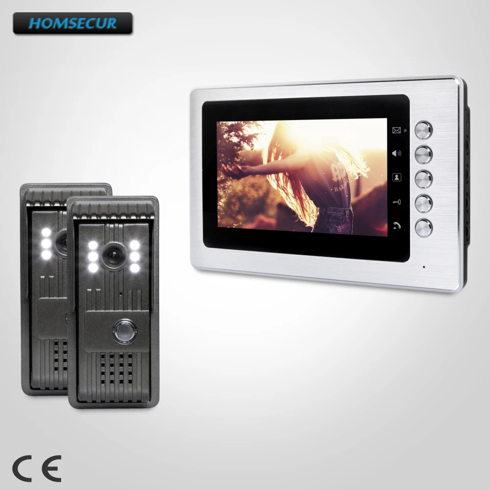 

HOMSECUR 7" Video Security Door Phone with Intra-monitor Audio Intercom for Home Security XC003+XM705