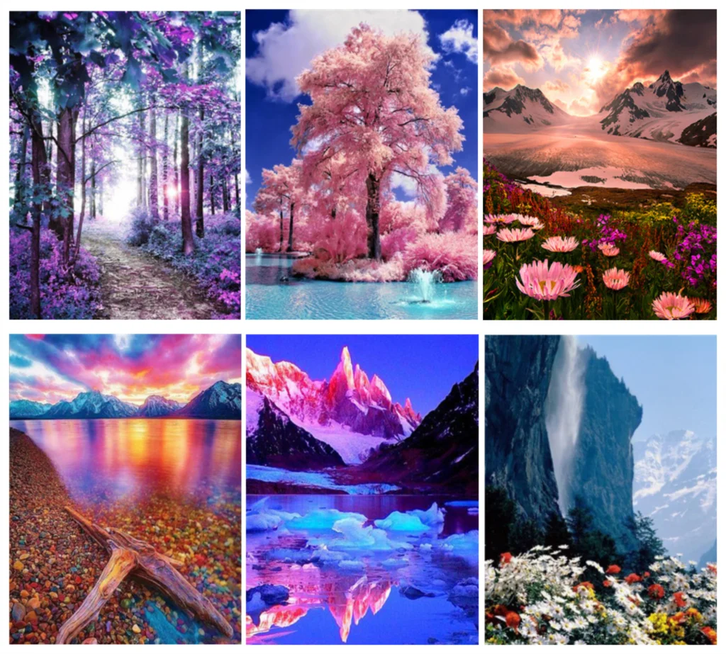 5D DIY Diamond Embroidery Landscape Forest Color Mushroom House Painting Cross Stitch Mosaic Decoration | Дом и сад