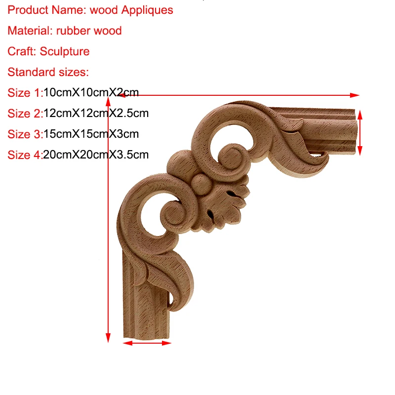 Decorative Wood Appliques For Home Furniture Door Decor Crafts