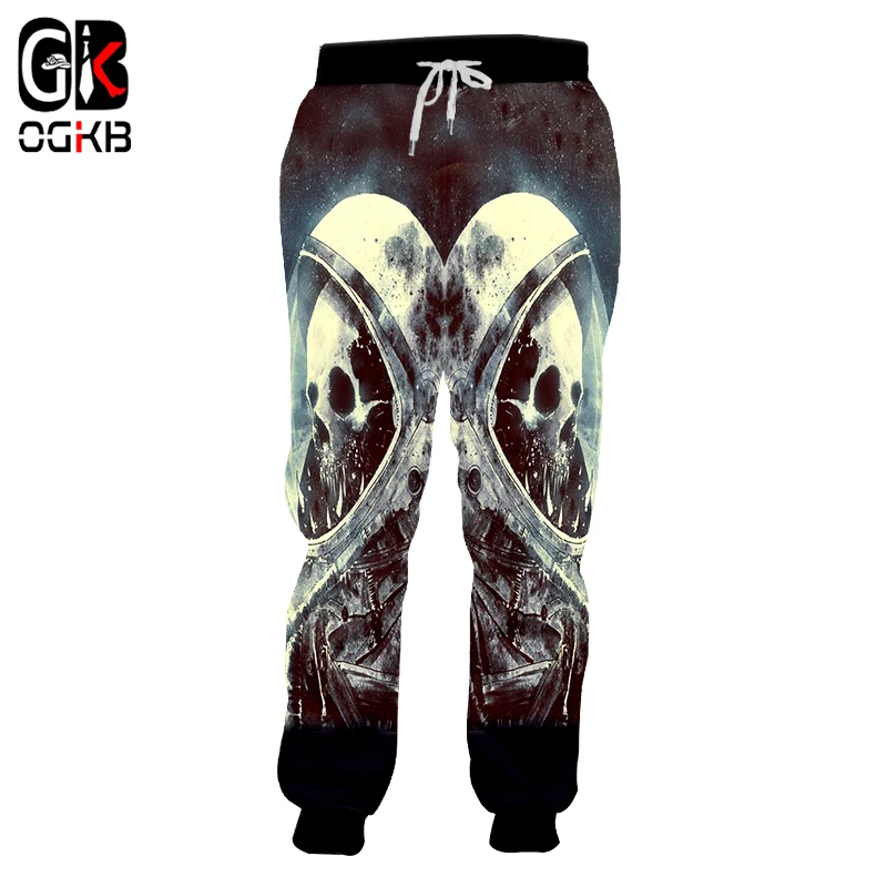 

OGKB New Harajuku Men's Cool Skull Astronaut Printed 3d Sweatpants Fall Winter Loose Joggers Haren Pants Full Length Dropship