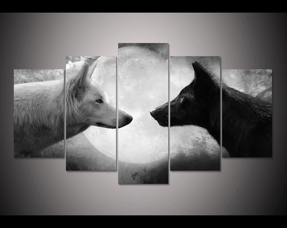 white black wolf