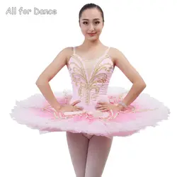 Высококачественный розовый цвет лиф из спандекса балерина костюм для танцев пачка для женщин и девочек Профессиональный Классический