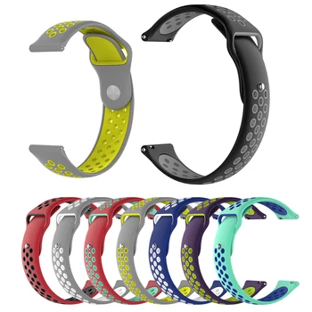 

2019 new Double color breathable watch band silicone strap belt For Samsung Galaxy Watch 42mm Gear Sport SM-R600 Gear S2 Classic
