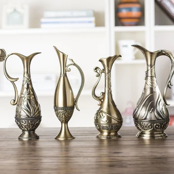 

Europe retro small size metal vintage vase metal vases alloy metal flower vase for home decoration HP007