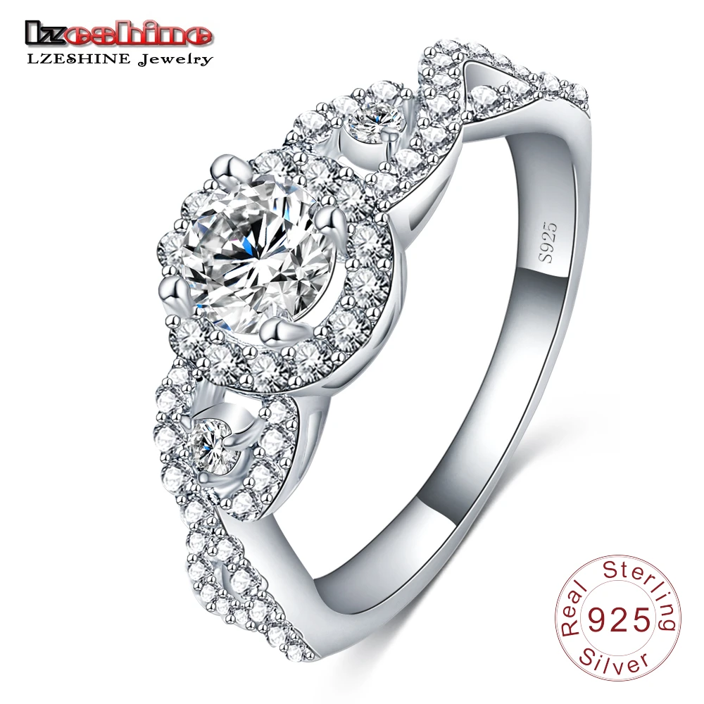 LZESHINE Engrave Name Free 2016 New Collection 925 Sterling Silver Brilliant Stackable Ring Clear CZ Ring
