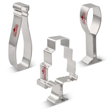 KENIAO Свадебный резак для печенья набор-3 шт.-торт, шампанское и шампанское стекло-печенье/форма для вырезания-нержавеющая сталь