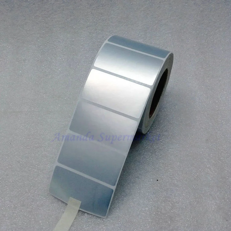 

Silver Vinyl Label Sticker 50*25mm 1500Pieces/Roll Waterproof Tear resistant Oilproof Barcode Label
