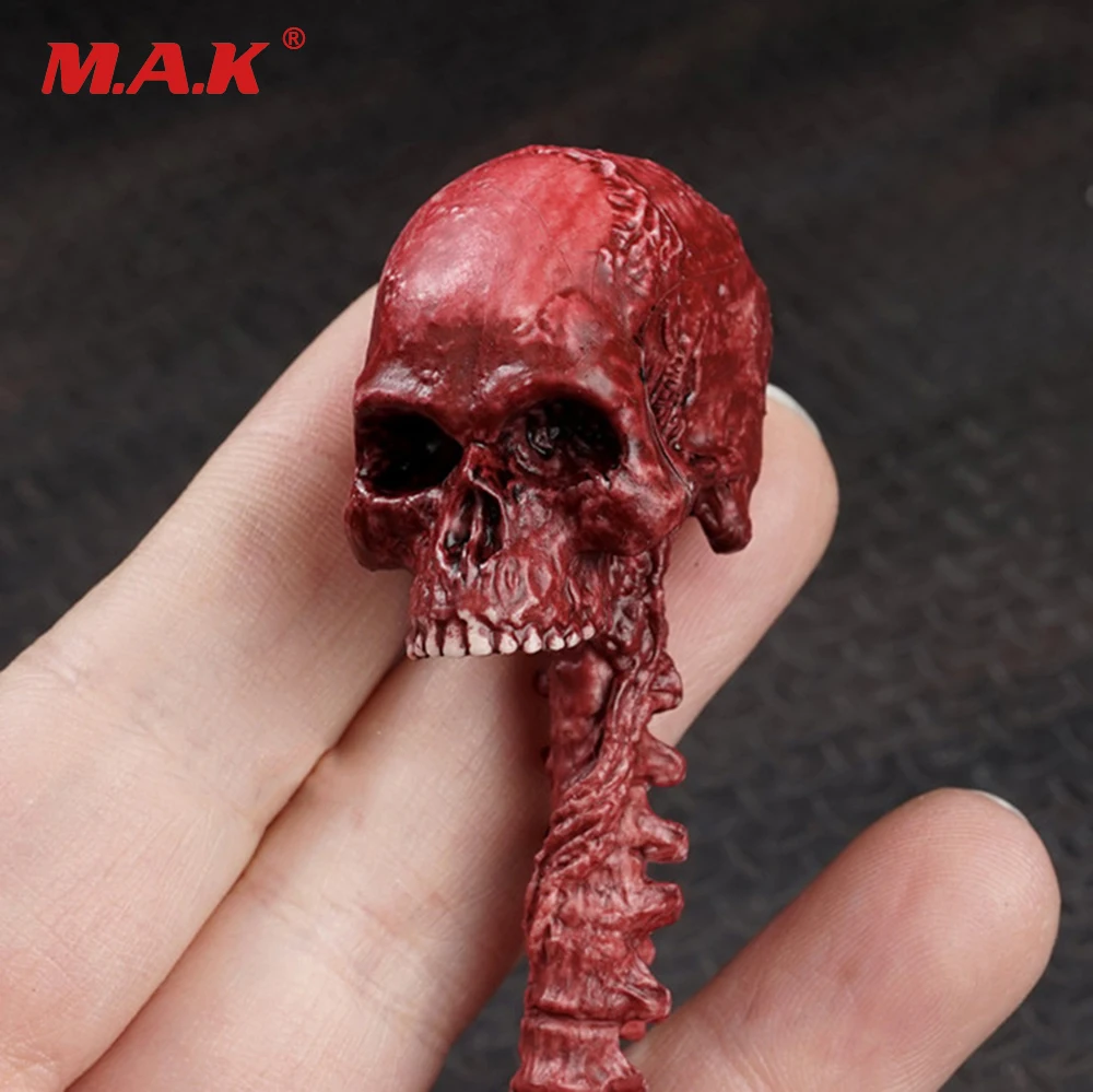 

1/6th Scale Red Zombie Skull Skeleton Head Model Resident Evil Scenes Accessories For 12" Figures