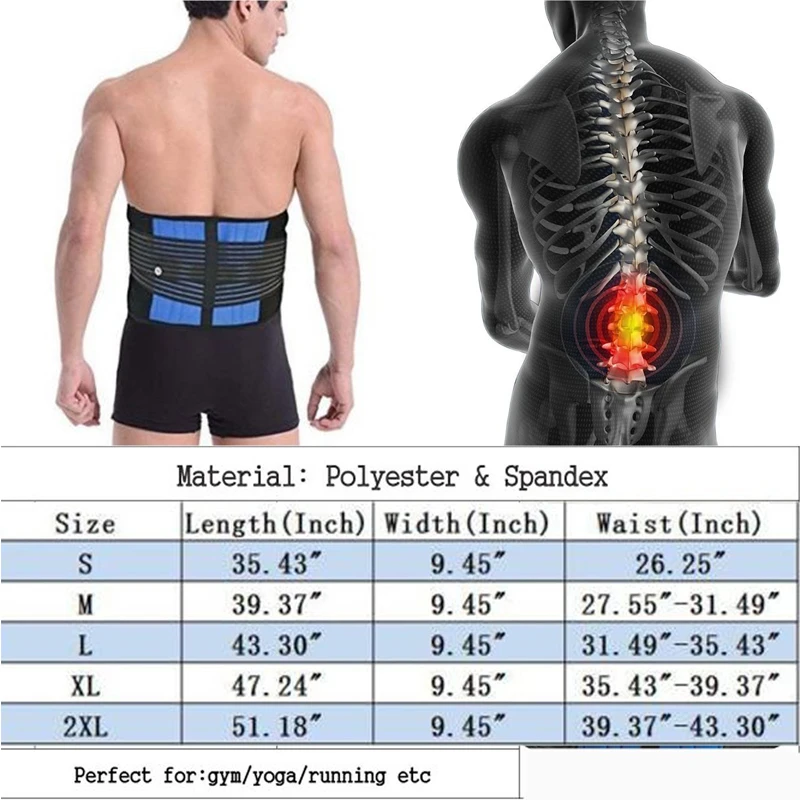 Tcare 1 шт. Регулируемый Неопреновый двойной Тяговый Поясничный поддерживающий Поясничный пояс для облегчения боли поясной ремень, поддержка для упражнений на талии