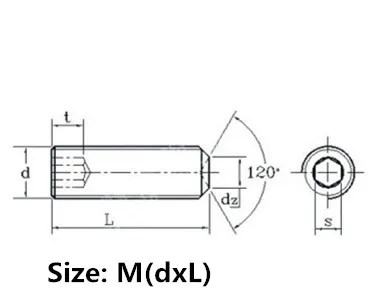 M5/M6/M8 DIN916 GB80 набор винтовых вогнутых винтов с закругленными концами 304 Внутренняя шестигранная Шестигранная розетка из нержавеющей стали