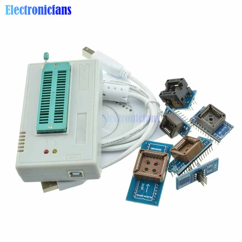 

1Set 13000 ICs TL866CS Programmer USB 2.0 EPROM FLASH BIOS 6 Adapter PLCC IC Universal Programmers TL866A High Speed 100% Origin