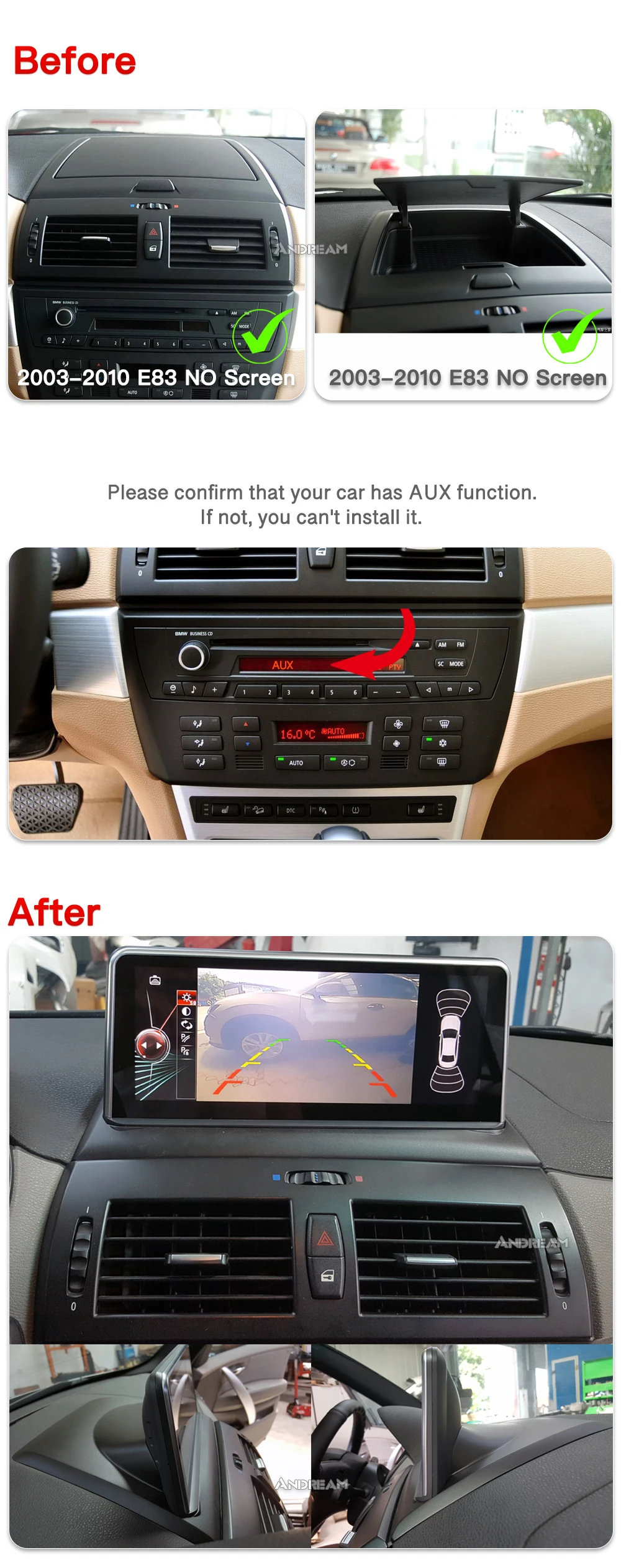 Perfect ANDREAM Android 9.0 PX6 6 Core 4GB RAM Car GPS Navigation Multimedia Player Head Unit For BMW X3 E83  10.25 Inch IPS Screen 0