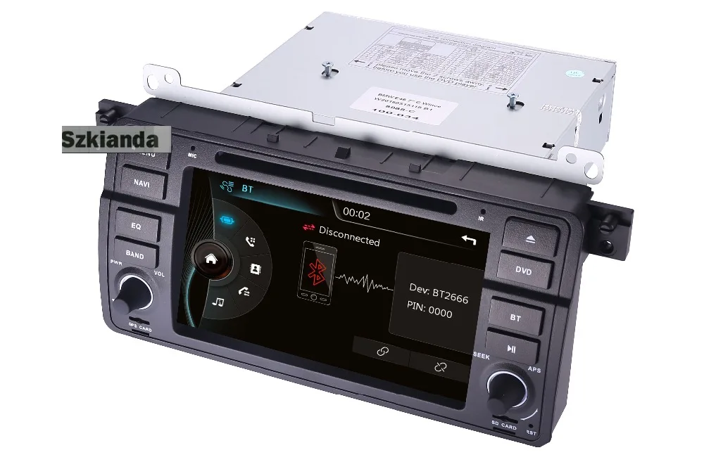 Автомобильный DVD плеер 7 дюймовый 2Din Android 10 для BMW E46 M3 с 3G GPS BT Радио USB SD Руль