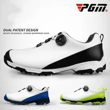 PGM обувь для игры в гольф Для Мужчин's водонепроницаемыe противоскользящие дышащие спортивные туфли двойной лакированная вращающиеся обуви кроссовки с украшением регулировочной пряжкой