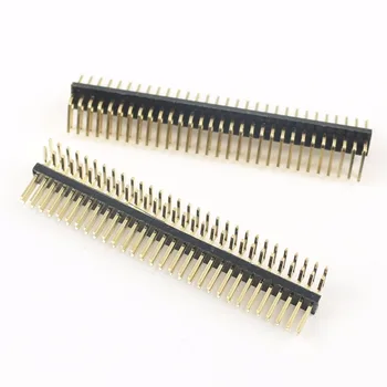 

100Pcs Per Lot Gold Plated 1.27mm Male 2x30 Pin Double Row Right Angle Pin Header Strip