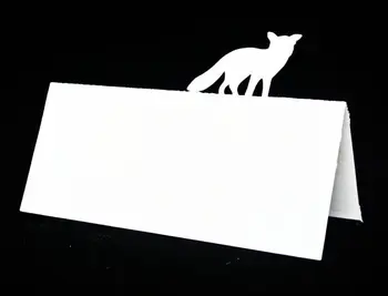 

Fox Sillouette Escort place Cards, rustic Wedding Tented seating table number card Placecardpc001