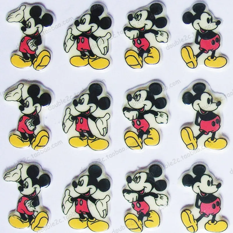 

2pcs/lot Mickey Chocolate Transfer sheet Mold Transfer paper 54x40mm Candy Moldes Plastic Baking Pastry Tools sugar stamp paper