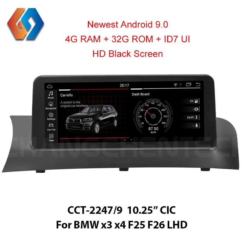 

10.25 Android 9 Multimedia GPS Navigation for BMW x3 x4 F25 F26 CIC LHD with 4G ram Built-in Carplay BT WiFi Support TV DVR CAM