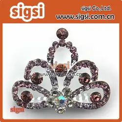 100 шт кристалл фиолетовый горный хрусталь тиара корона принцессы Брошь pin для свадебный подарок