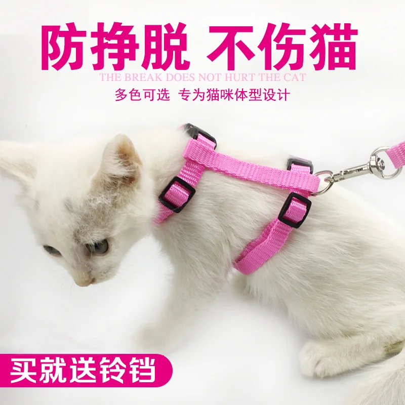 Шлейка для кошек и поводок для котенка Регулируемый Pet тяги жгут ремень кошка Холтер воротник без картона