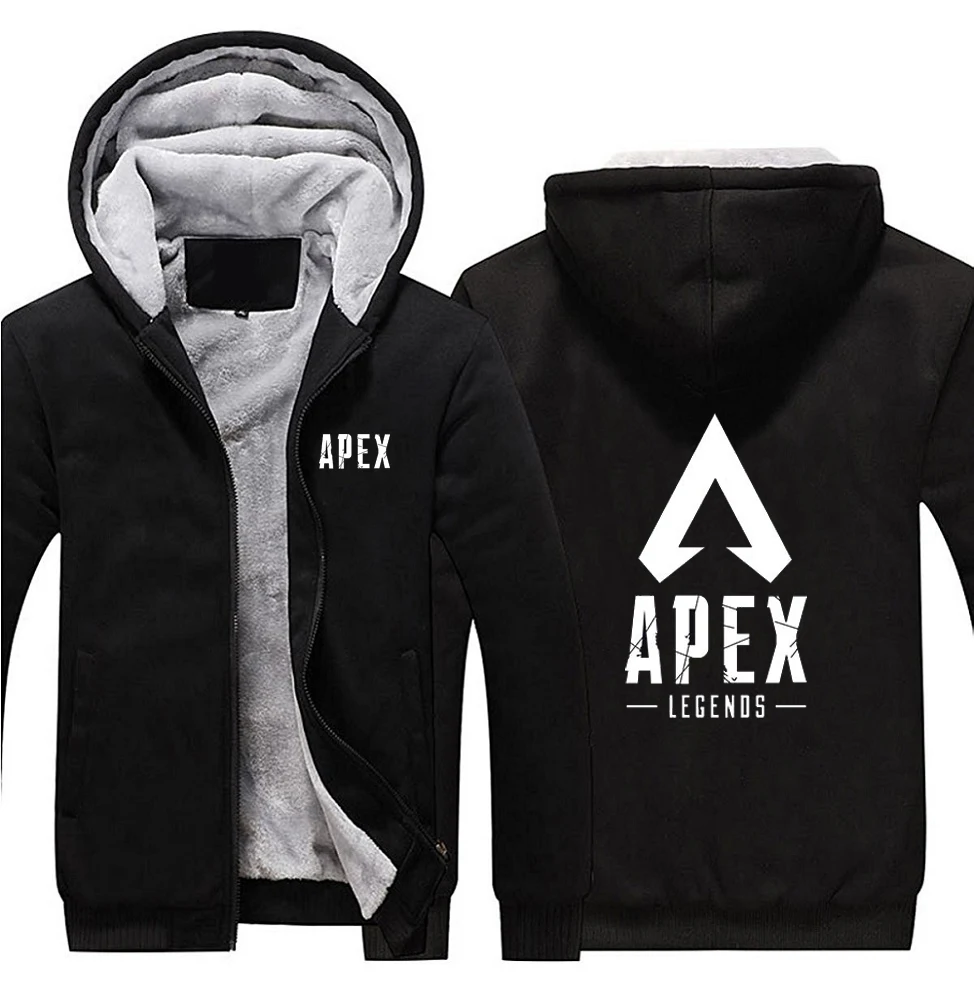 2019 Game Apex legends Hoodies Zip Up Black Polyester