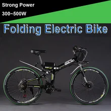 26″ 48V 300W/500W 12/15/20AH Lithium Battery Folding Electric Bicycle, Mountain Bike, Electric Bike, MTB E Bike (Bag Type)