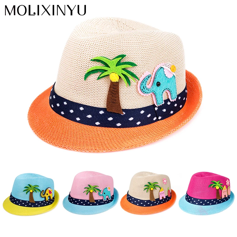 

MOLIXINYU Summer Baby Hat Fashion Children Cap For Girls Boys Kids Sun Hat Baby Boys Beach Cap Straw Kids Jazz Hat