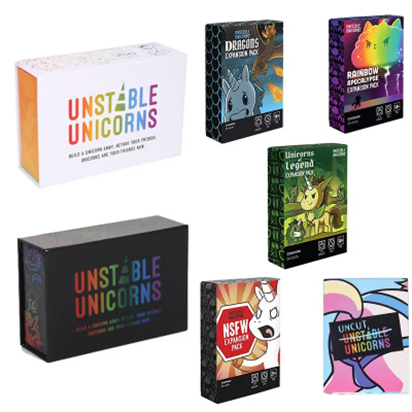 

Unstable Unicorns Board Game Party Unicorn Card Poker Board Games for Kids Family Puzzle Intelligence Playing Cards Game Box