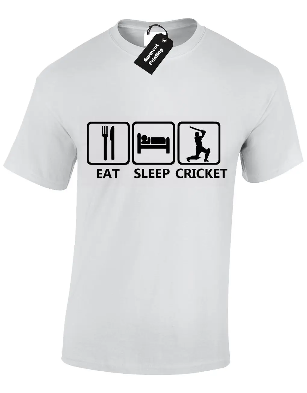Мужская футболка EAT SLEEP CRICKET забавная Подарочная идея удобная в английском стиле