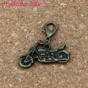 

100Pcs /lots Antique bronze Motorcycle Charms Bead with Lobster clasp Fit Charm Bracelet Jewelry DIY 24.5x26mm A-314b