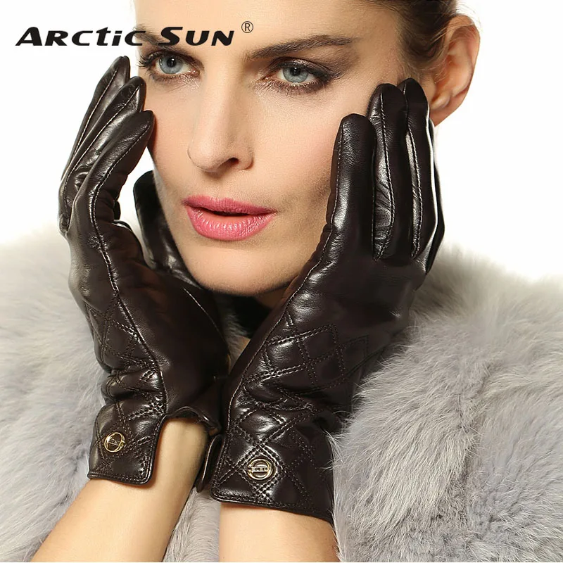 ファッション女性タッチスクリーン手袋本物の革冬プラスベルベットグローブプロモーション送料無料el026nqf1