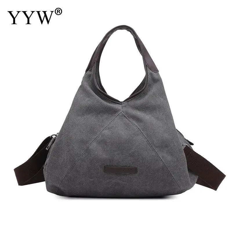 Белая холщовая сумка, винтажная Холщовая Сумка на плечо, женские сумки, Женская Ручная сумка, Повседневная сумка, Bolsos Mujer Hobos Bolsas Feminina - Цвет: gray